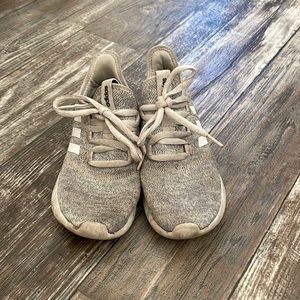 Grey and white adidas sneakers